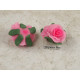 25mm Resin Flower Posy Cabochon, Pink, bag of 11