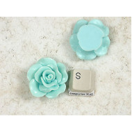 30mm Rose flower cabochon, Turquoise, each