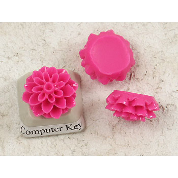 15mm Chrysanthemum cabochon, Deep Pink, bag of 50 grams