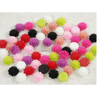 15mm Chrysanthemum cabochon, assorted, bag 50grams
