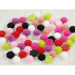 15mm Chrysanthemum cabochon, assorted, bag 50grams