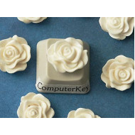 13mm Frilly Rose flower cabochon, cream, bag 20 grams