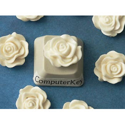 13mm Frilly Rose flower cabochon, cream, bag 20 grams