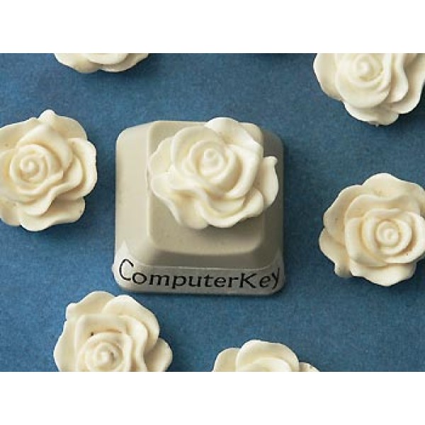 13mm Frilly Rose flower cabochon, cream, bag 20 grams