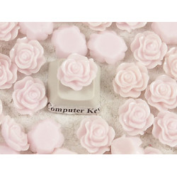 13mm Frilly Rose flower cabochon, dusky pink, bag 20 grams