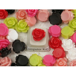 10mm Rose cabochon, assorted, bag 20 grams