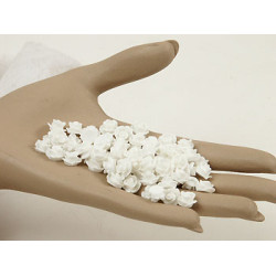 10mm Rose cabochon, white, bag 20 grams