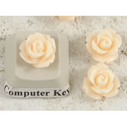 10mm Rose cabochon, peach puff, bag 20 grams