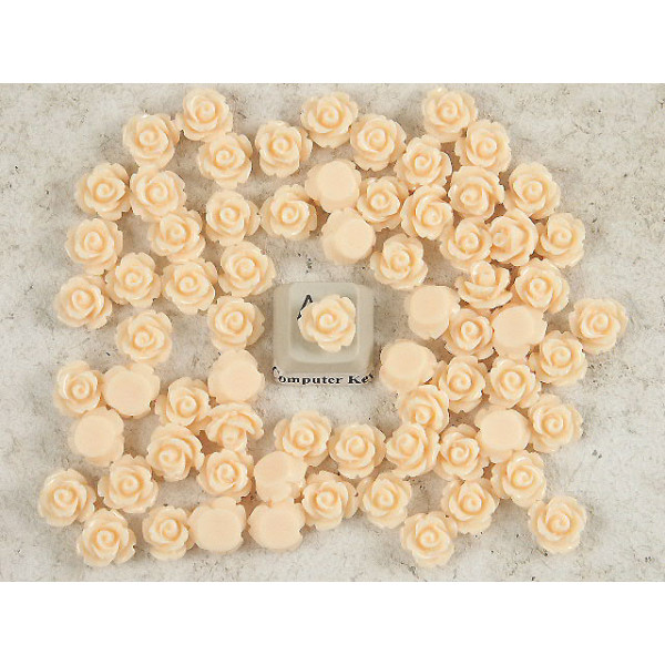 10mm Rose cabochon, peach puff, bag 20 grams