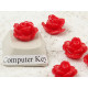 10mm Rose cabochon, Tomato Red, bag 20 grams