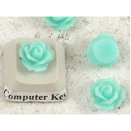 10mm Rose cabochon, med. AquaMarine, bag 20 grams