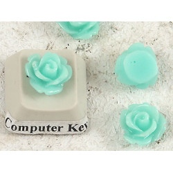 10mm Rose cabochon, med. AquaMarine, bag 20 grams