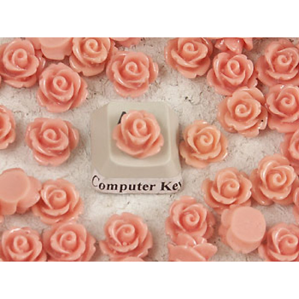 10mm Rose cabochon, light salmon, bag 20 grams