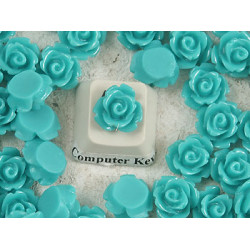 10mm Rose cabochon, Deep Teal, bag 20 grams