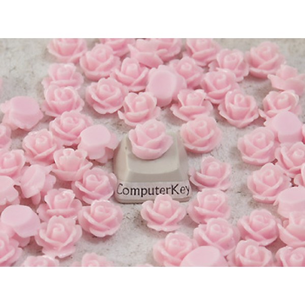 10mm Rose cabochon, Pink, bag 20 grams