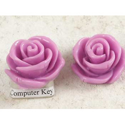 23mm Rose flower cabochon, Orchid, per 10