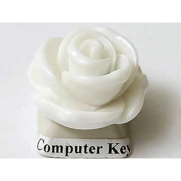 23mm Rose flower cabochon, Winter White, each