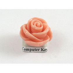 23mm Rose flower cabochon, Light Salmon