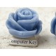 23mm Rose flower cabochon, Cornflower Blue