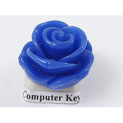 23mm Rose flower cabochon, Dark Blue