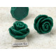23mm Rose flower cabochon, Emerald Green