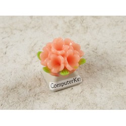 27mm Resin Flower Posy Cabochon, Salmon