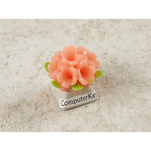 27mm Resin Flower Posy Cabochon, Salmon