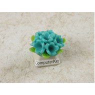27mm Resin Flower Posy Cabochon, Turquoise
