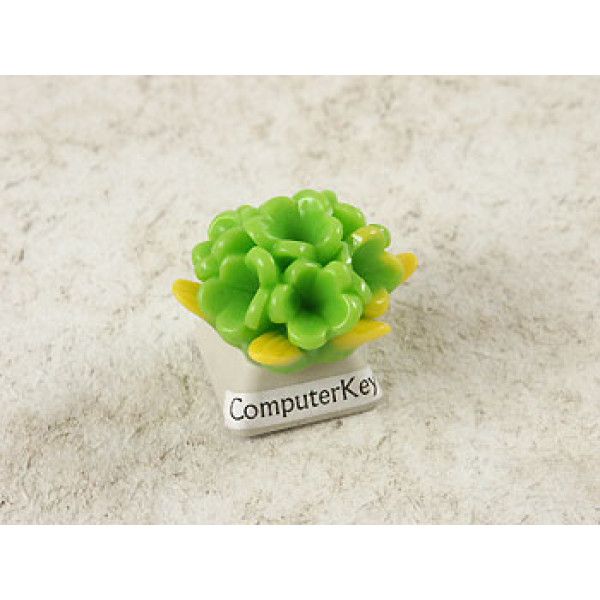 27mm Resin Flower Posy Cabochon, Dark Lime