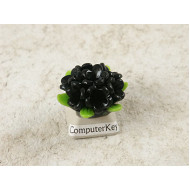 27mm Resin Flower Posy Cabochon, Black