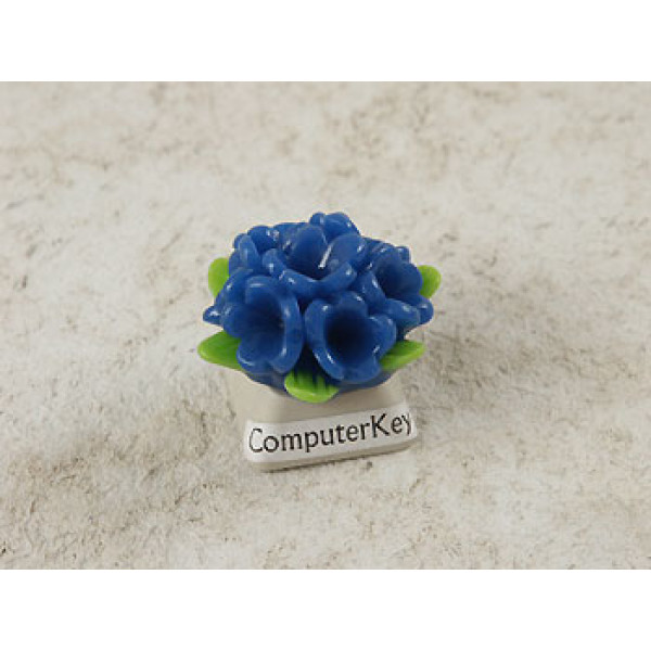 27mm Resin Flower Posy Cabochon, Dark Blue