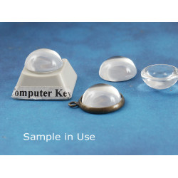 DISCOUNT: 12mm round crystal clear glass bubble dome cabochon, hi-top dome, each
