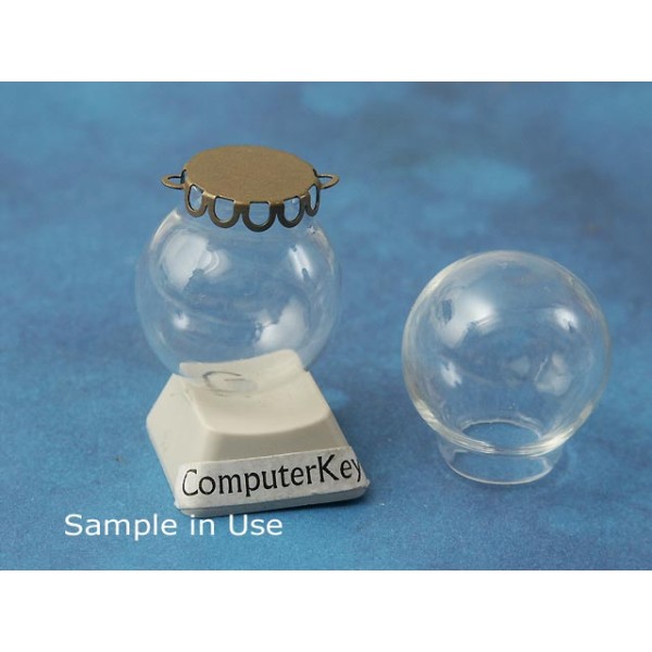 Glass Cover Dome 15x25mm, terrarium ball