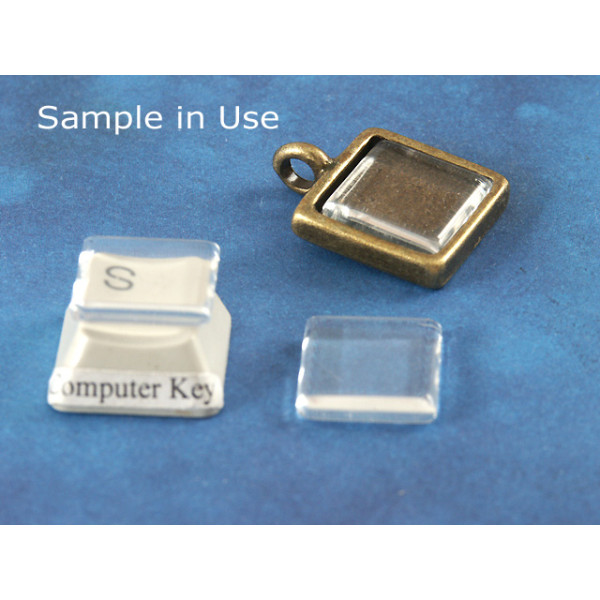 15mm FLAT square clear glass cabochon