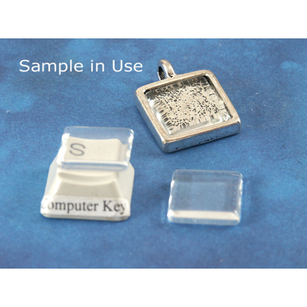 15mm FLAT square clear glass cabochon