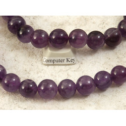 Round Gemstone Bead, Amethyst, 10mm, per 20 pcs