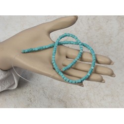 Synthetic Turquoise Beads, Dyed, Cube, 4mm, strand, 15"