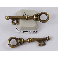 Key, 36mm long, Antique Bronze plate, each