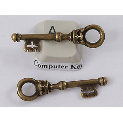 Key, 36mm long, Antique Bronze plate, each