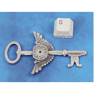 Key to Time, antiqued silver plate