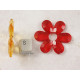Flower bead, large acrylic, transparent red