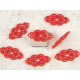 Vintage German red plastic filigree connector charm 27x13mm, per 10 