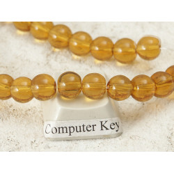 Glass Bead String, Round 6mm, light Amber