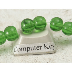 Glass Bead String, Round 6mm, Green