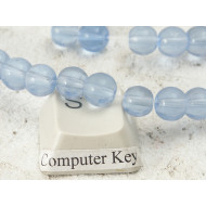 Glass Bead String, Round 6mm, light Blue