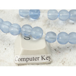 Glass Bead String, Round 6mm, light Blue