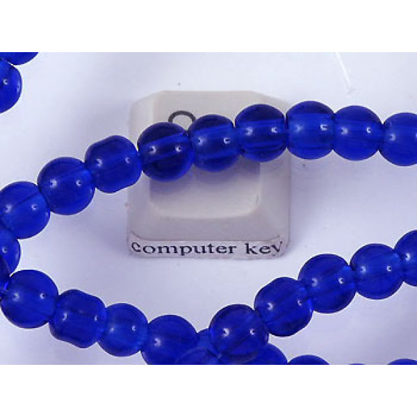 Glass Bead String, Round 6mm, Dark Blue