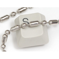Ball & Bar Chain Anklet, 3.2mm satin nickel