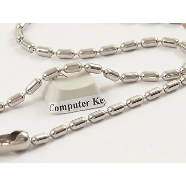 Bar chain Anklet 3.2mm shiny nickel