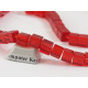 Bead, Glass, Cube, 6mm transparent red, string